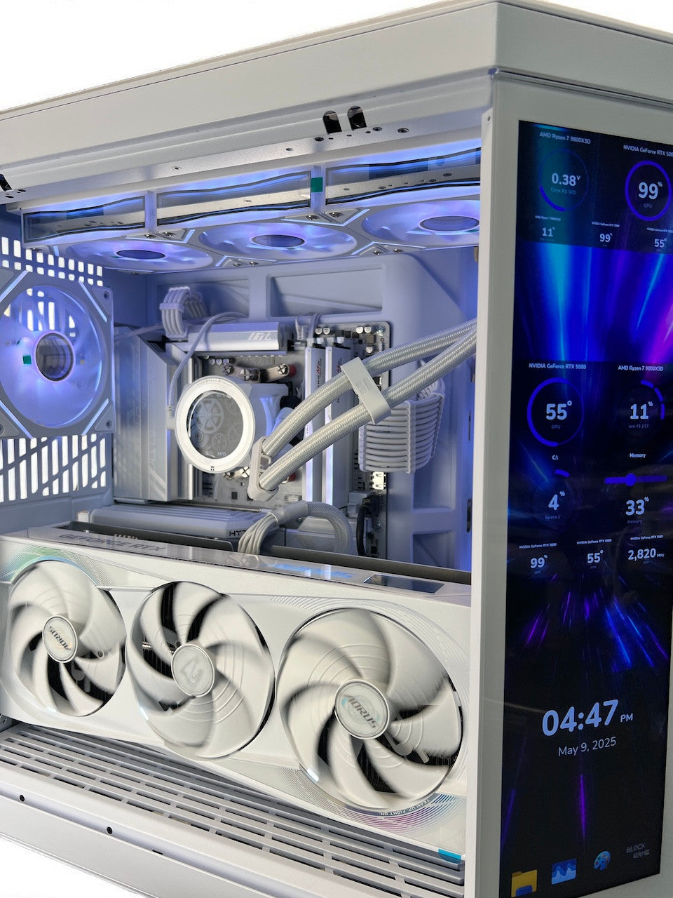5090 AORUS MASTER ICE 9800X3D 64GB DDR5 2TB M.2 WIFI 7 HYTE Y70 TOUCH INFINITE